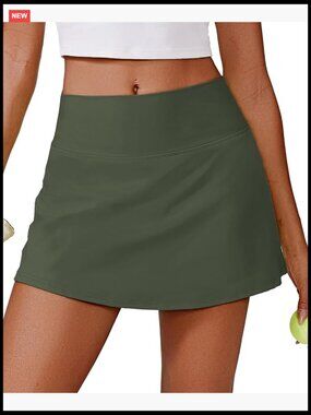 High Waisted Tennis Skort with Pockets, Stretchy Athletic Skirt for Pickleball